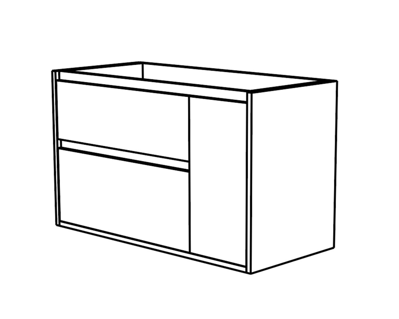 2 TIROIRS + PORTE DROITE