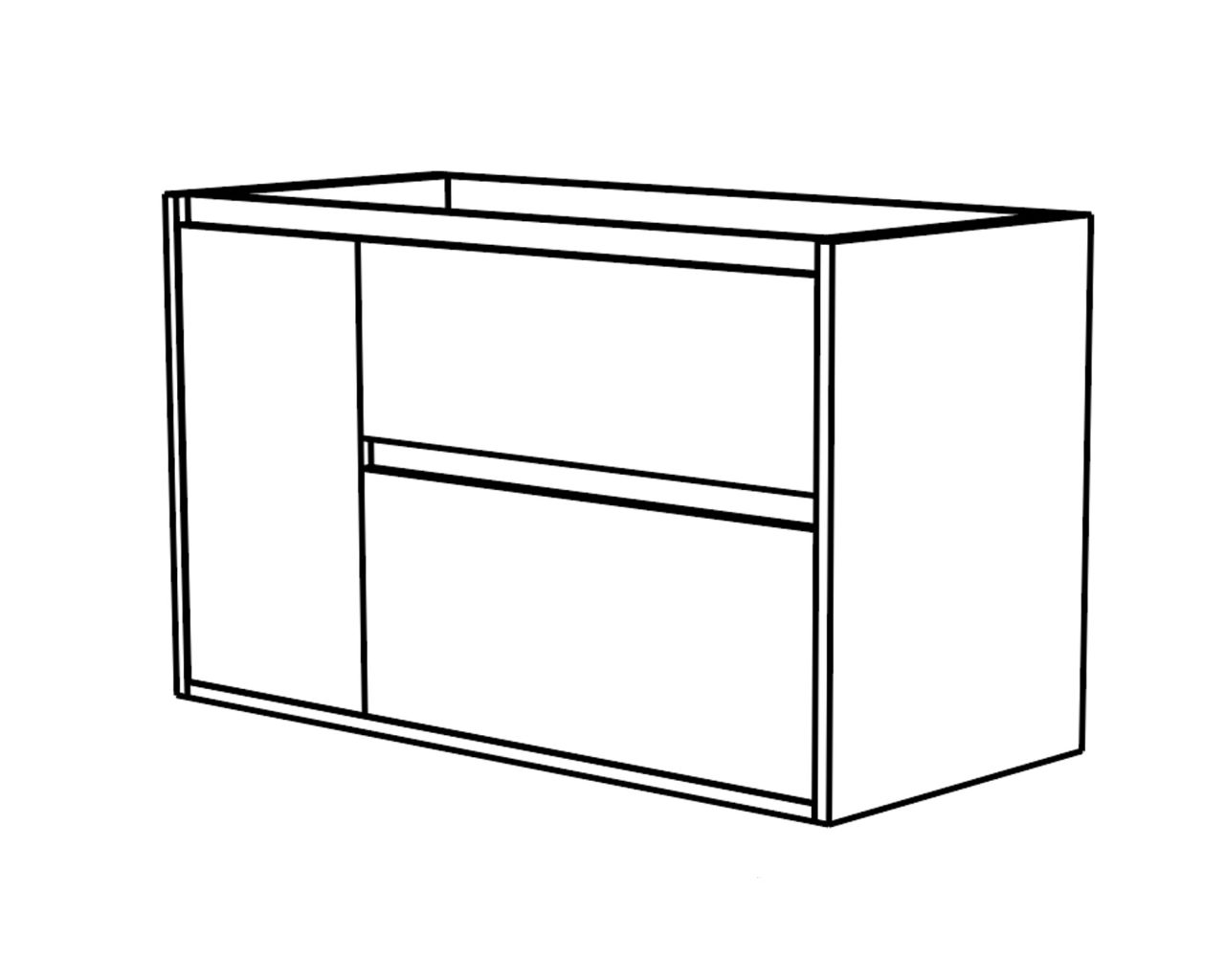 2 TIROIRS + PORTE GAUCHE